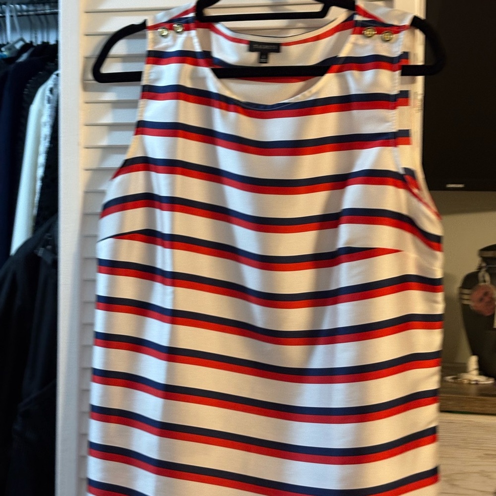 Talbots Red, Blue, and White Striped Top